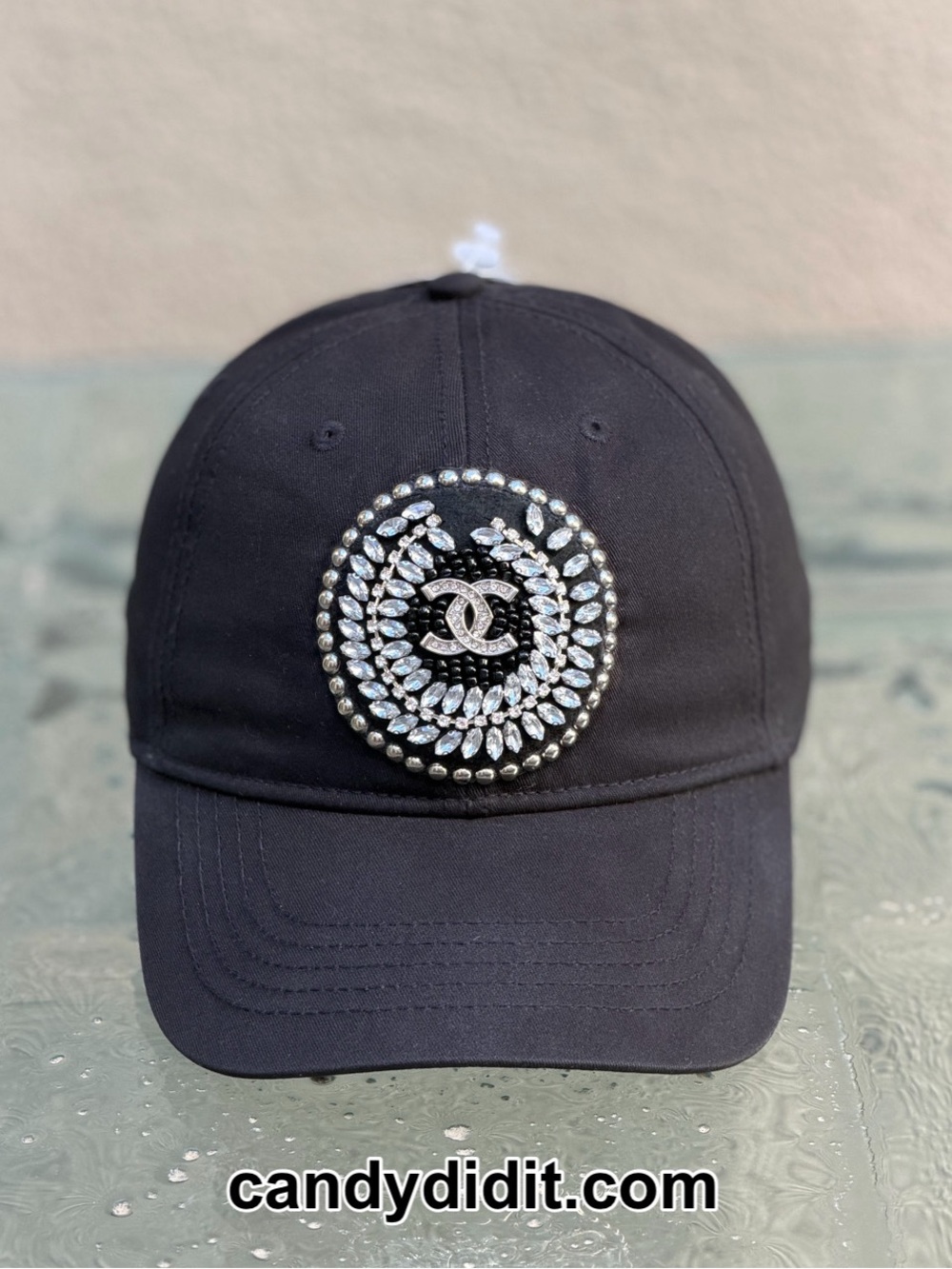 NWT Handmade Candy Did It! Raised Couture Medallion Bling Ball Cap